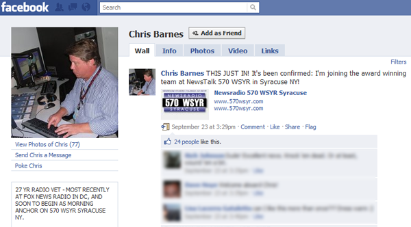 Wsyr Hires Ex Fox News Radio Anchor Chris Barnes Cnyradio Com